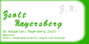 zsolt mayersberg business card